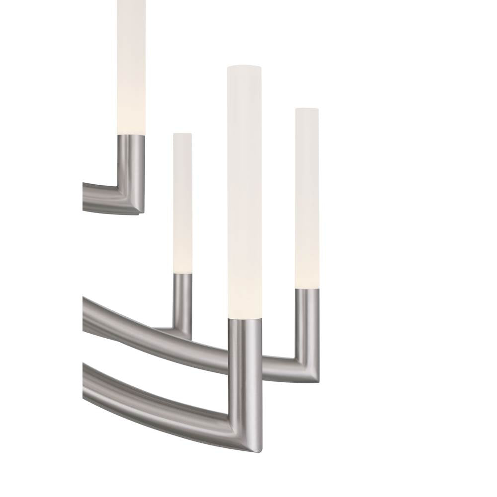 Eurofase 49012-026 Brushed Nickel Olette, Chandelier, 20-light, 42'', Brushed Nickel, Frosted Acrylic Image 2