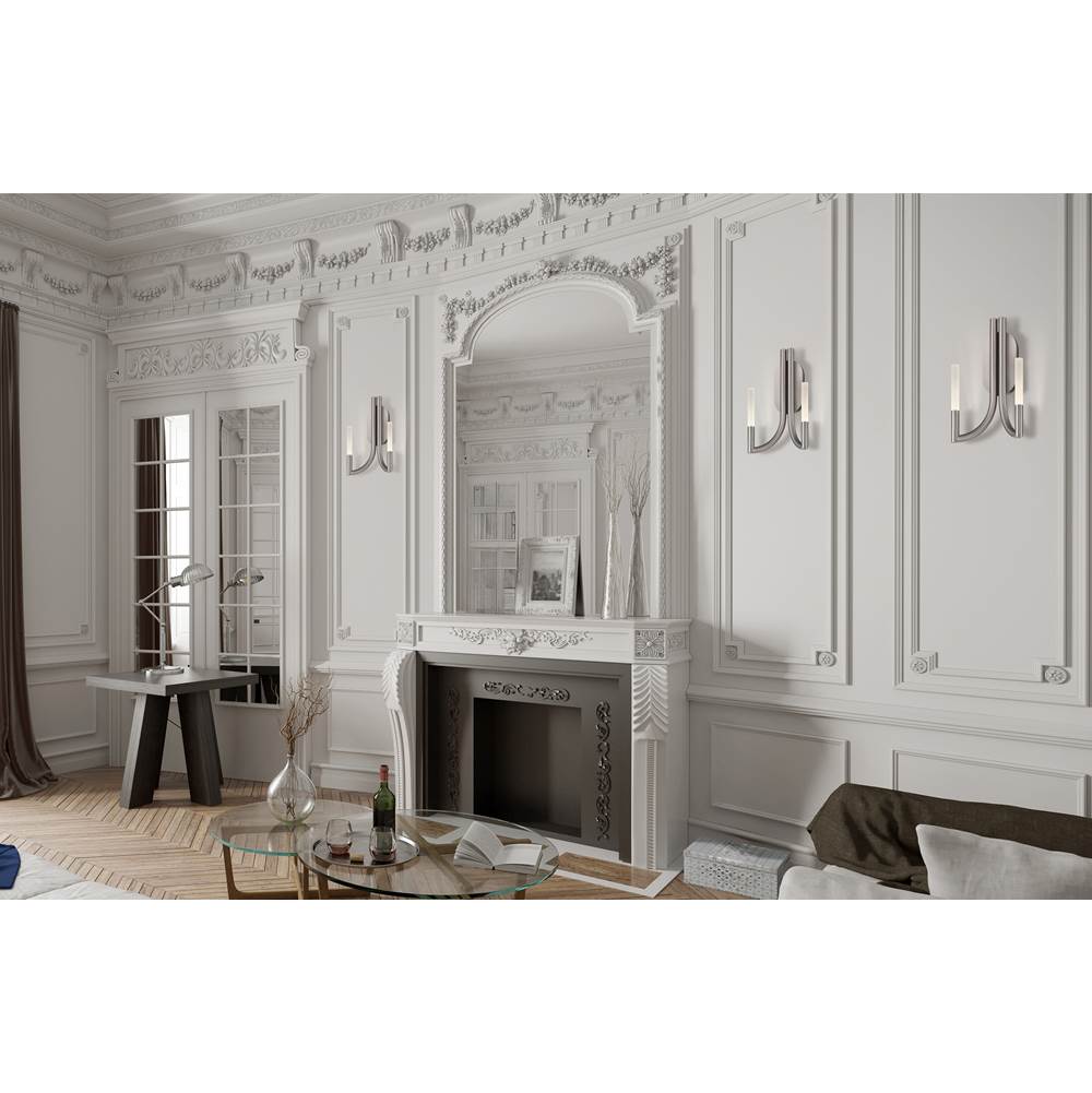 Eurofase 49009-026 Brushed Nickel Olette, Wall Sconce, 2-light, 17'', Brushed Nickel, Frosted Acrylic Image 5