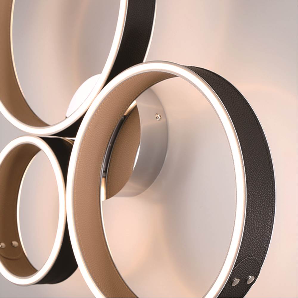 Eurofase 43894-017 Matte Black Verdura, Flush Mount, 25'', Matte Black, White Acrylic Image 2