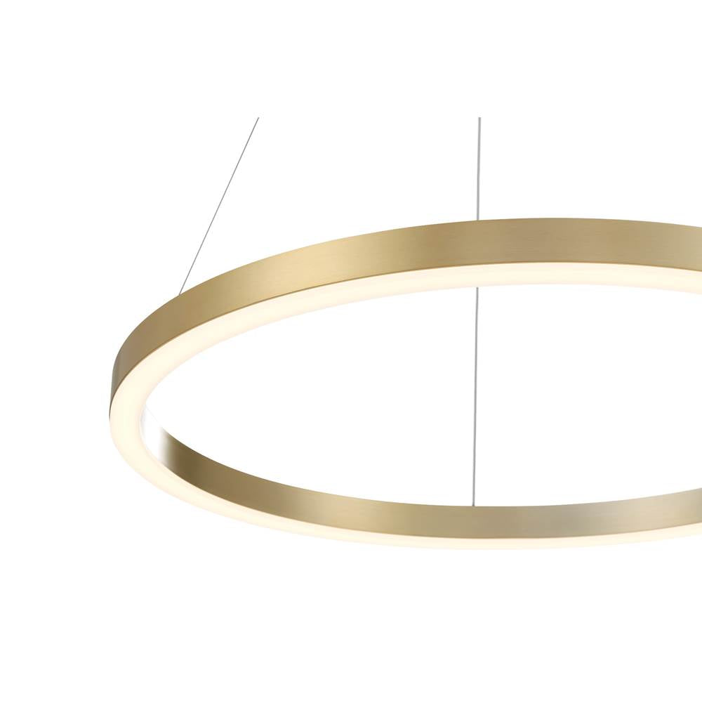 Eurofase 31471-035 Brushed Gold Spunto, Chandelier, 28'', Brushed Gold, White Glass Image 1