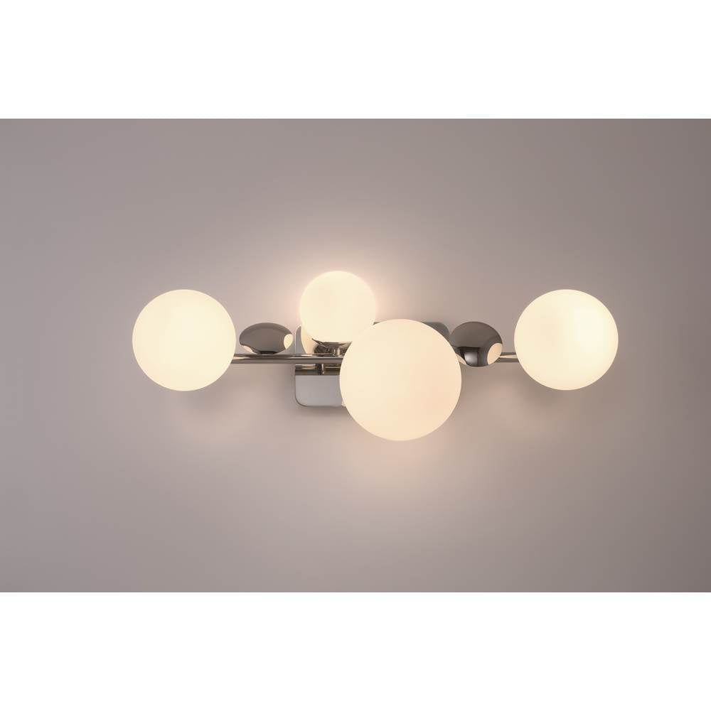 Eurofase 49086-027 Polished Nickel Vine, Vanity, 4lt, Polished Nickel, Opal Glass Image 1