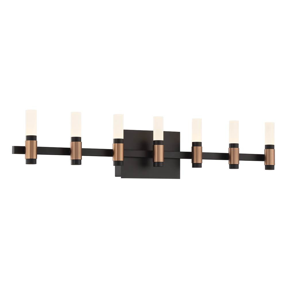 Eurofase 45238-017 Brass Black Mix Albany, Vanity, 6lt, 32'', Brass-black Mix, White Acrylic Image 6