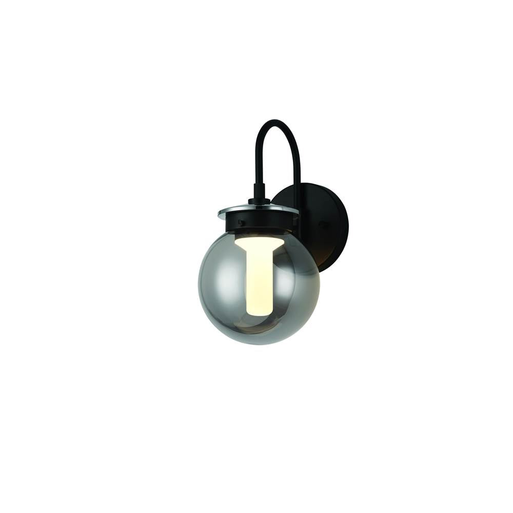 Eurofase Caswell, Outdoor, 11'', Powder Coat Black, Smoked Glass