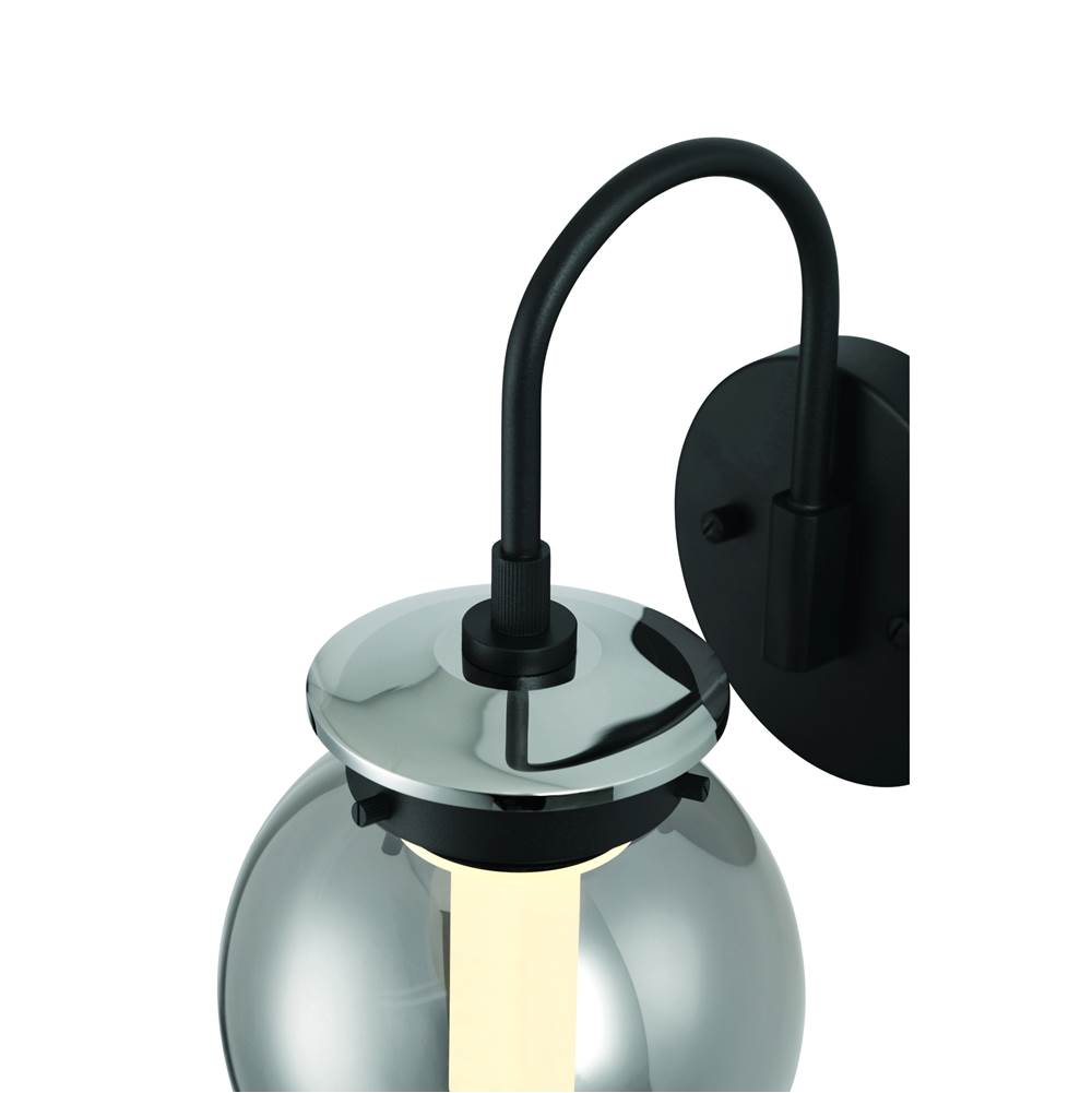 Eurofase 47195-011 Powder Coat Black Caswell, Outdoor, 11'', Powder Coat Black, Smoked Glass Image 2