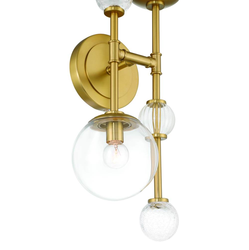 Eurofase 47359-017 Gold Traiton, Wall Sconce, 2-light, 20'', Gold, Clear Glass Image 2