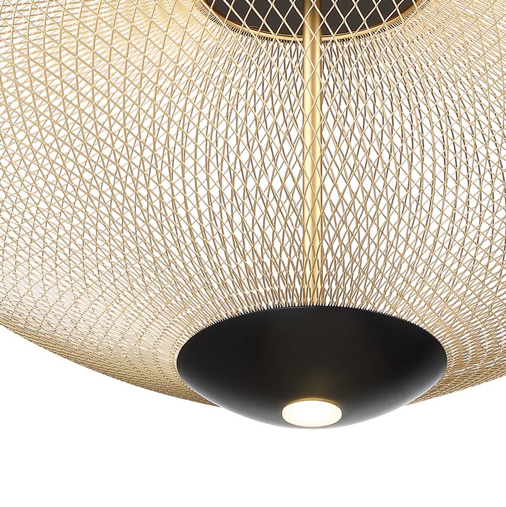 Eurofase Park, Pendant, 22'', Matte Black, Gold Steel