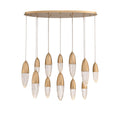 Eurofase 43861-035 Satin Gold Paint Ecrou, Chandelier, 12-light, 44'', Satin Gold Paint, Clear Glass Image 1