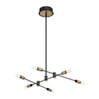 Eurofase 37050-016 Brass Black Mix Albany, Chandelier, 6-light, 32'', Brass-black Mix, White Acrylic Image 2