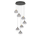 Eurofase Iissa, Chandelier, 7-light, 21'', Gold-black Mix, Smoked Glass