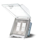 Eurofase Controls Eurofase Efdwwps Flush Mount Dual Duplex Stack Switch With Weatherproof Cover And Gang Box