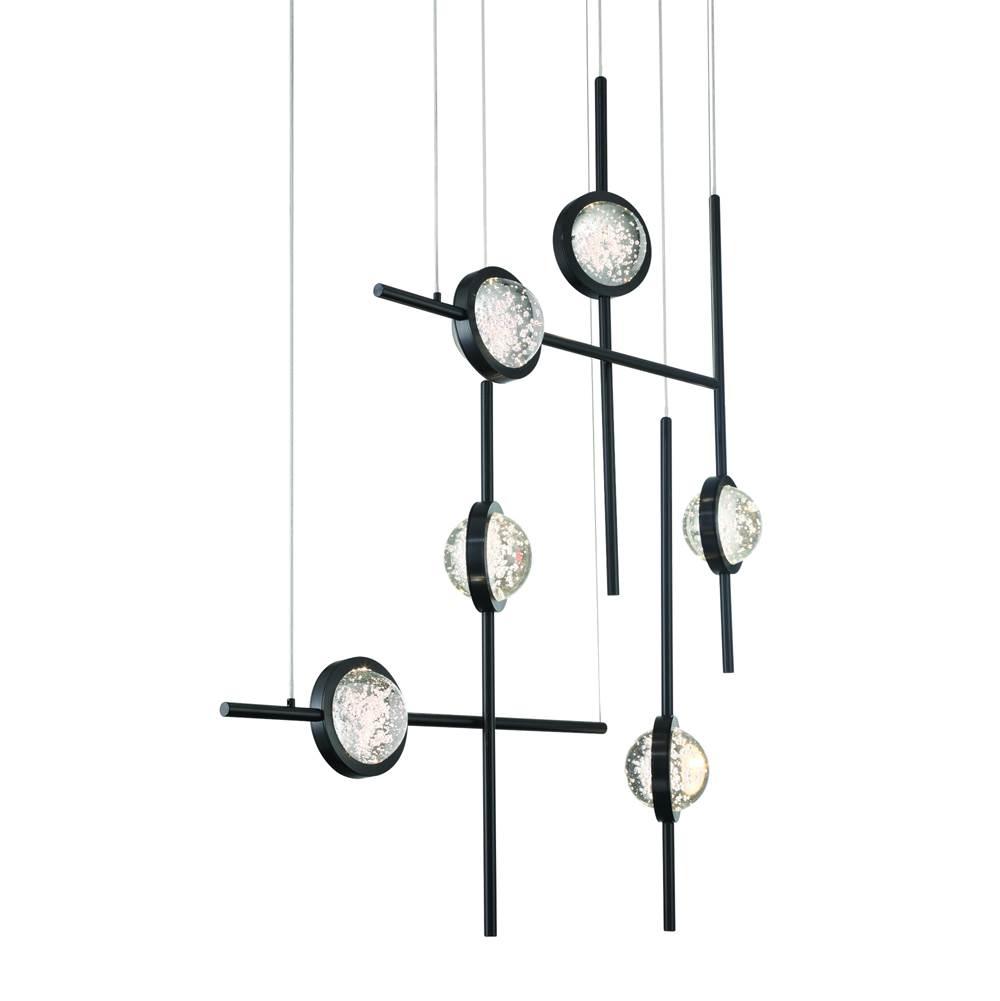 Eurofase Barletta, Chandelier , 6-light, 32'', Anodized Black