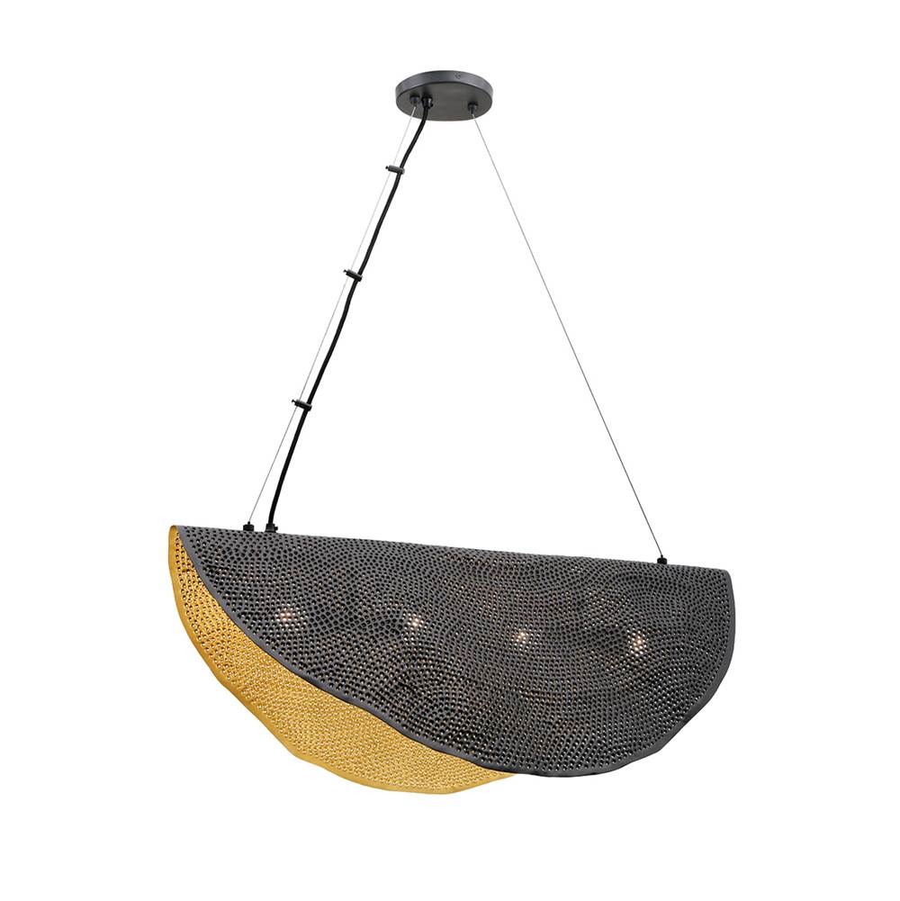 Eurofase Lahar, Chandelier, 4-light, 36'', Oil Rubbed Bronze, Gold Aluminum