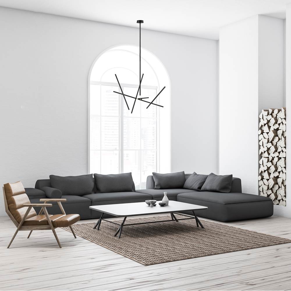Eurofase 36250-011 Matte Black Crossroads, Chandelier , 10-light, 47'', Matte Black Image 2