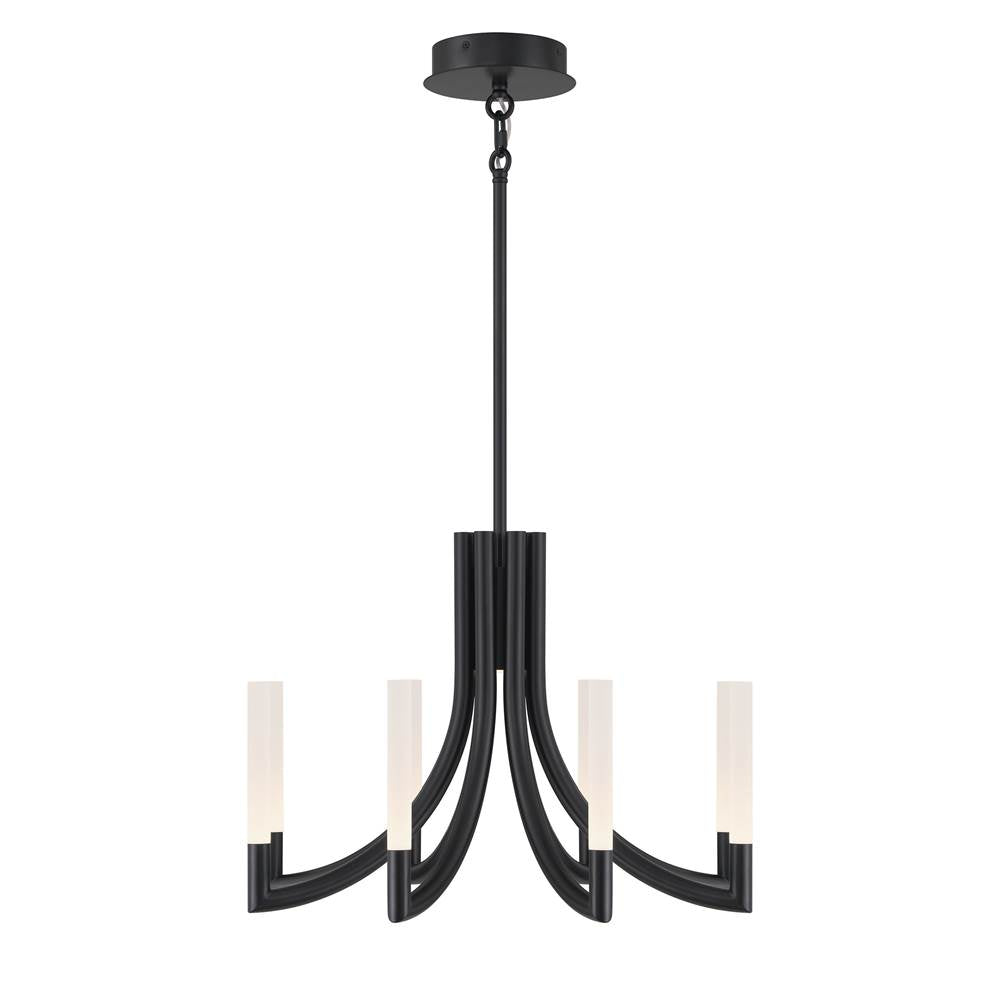 Eurofase 49010-039 Matte Black Olette, Chandelier, 8-light, 24'', Matte Black, Frosted Acrylic Image 4