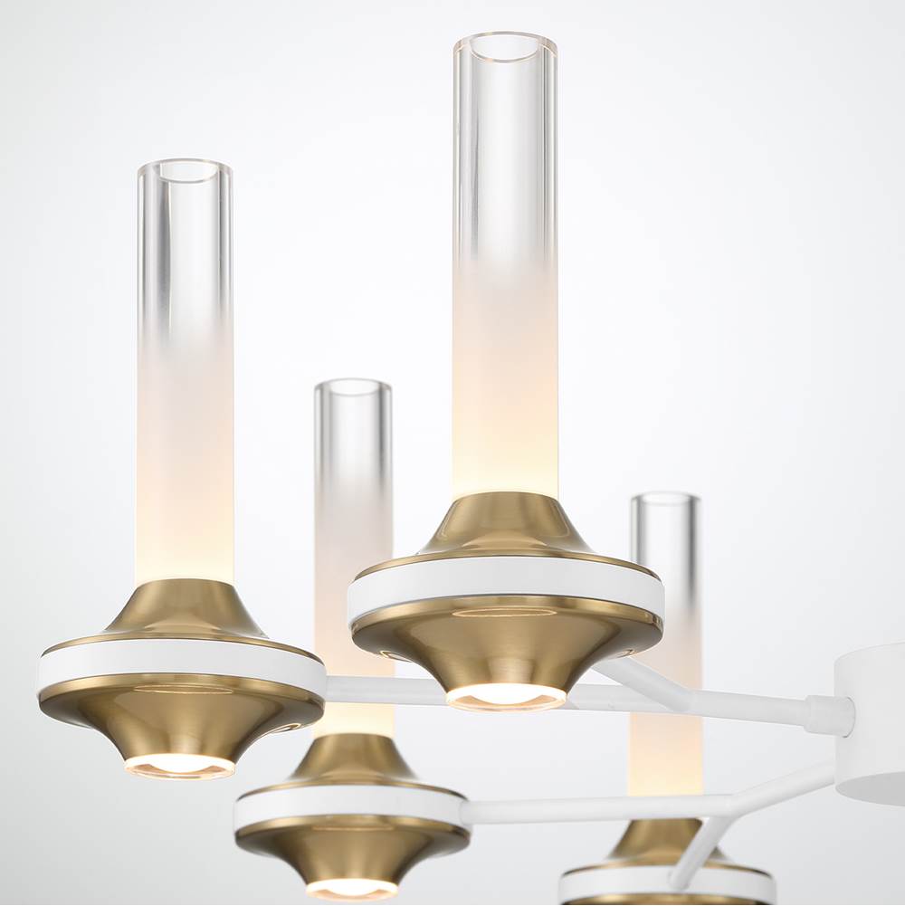 Eurofase 45712-029 Matte White Torcia, Chandelier, 6-light, 24'', Matte White, White Acrylic Image 2