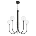 Eurofase Iissa, Chandelier, 5-light, 34'', Matte Black, Clear Glass