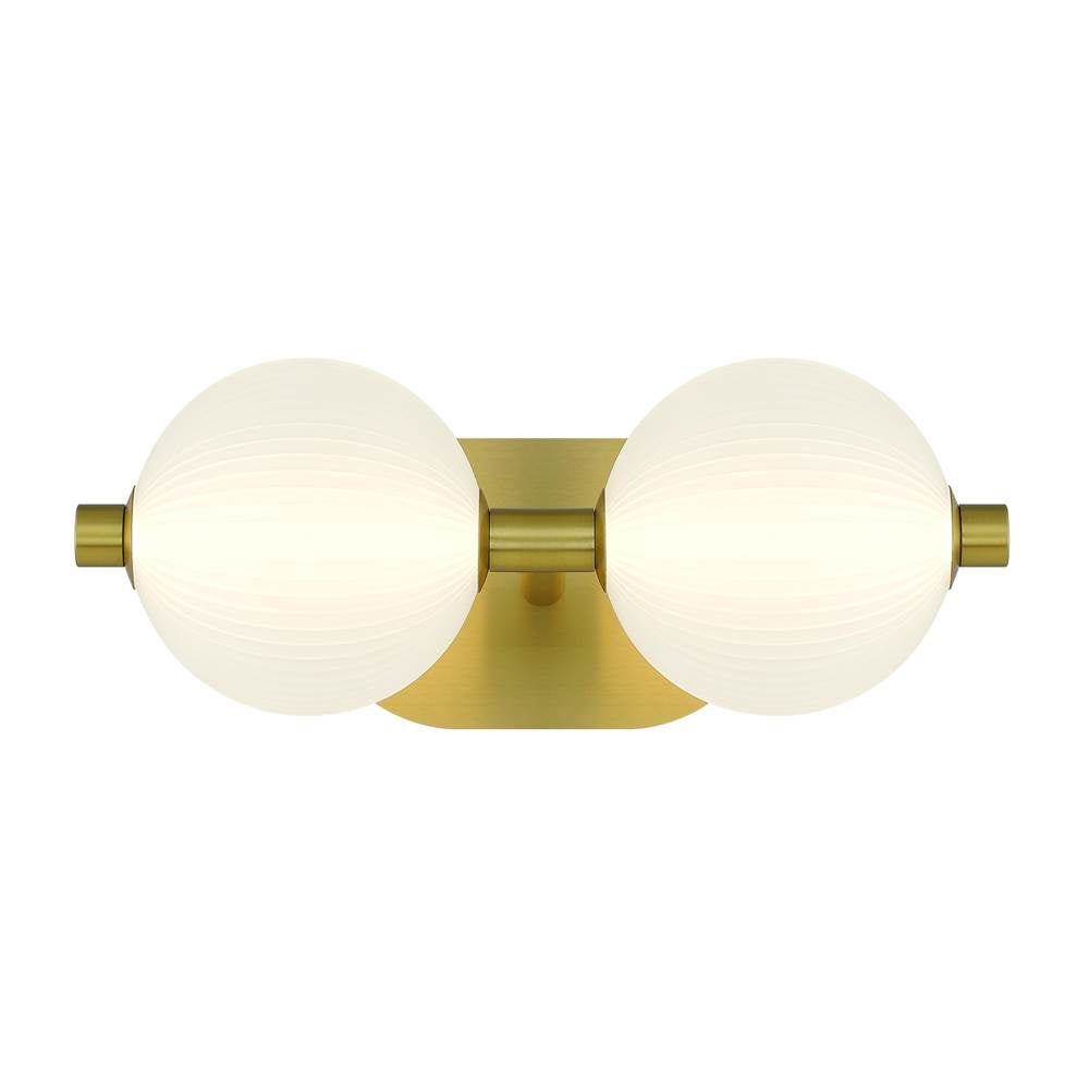 Eurofase 47192-010 Gold Palmas, Vanity, 2lt, 15'', Gold, White Glass Image 1