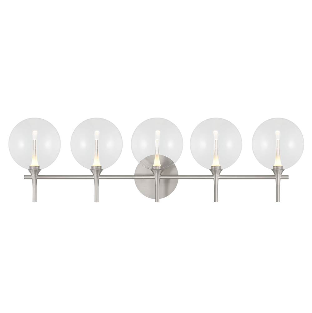 Eurofase 48920-018 Satin Nickel Iissa, Vanity, 5lt, Satin Nickel, Clear Glass Image 5