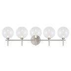 Eurofase 48920-018 Satin Nickel Iissa, Vanity, 5lt, Satin Nickel, Clear Glass Image 5