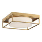 Eurofase Rover, Flush Mount, 12'', Satin Gold Paint, White Glass