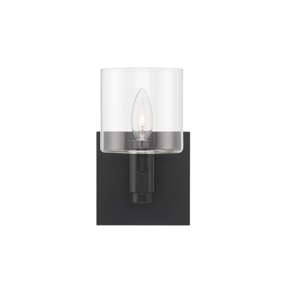 Eurofase 46811-011 Matte Black Decato, Wall Sconce, 9'', Matte Black, Clear Glass Image 1