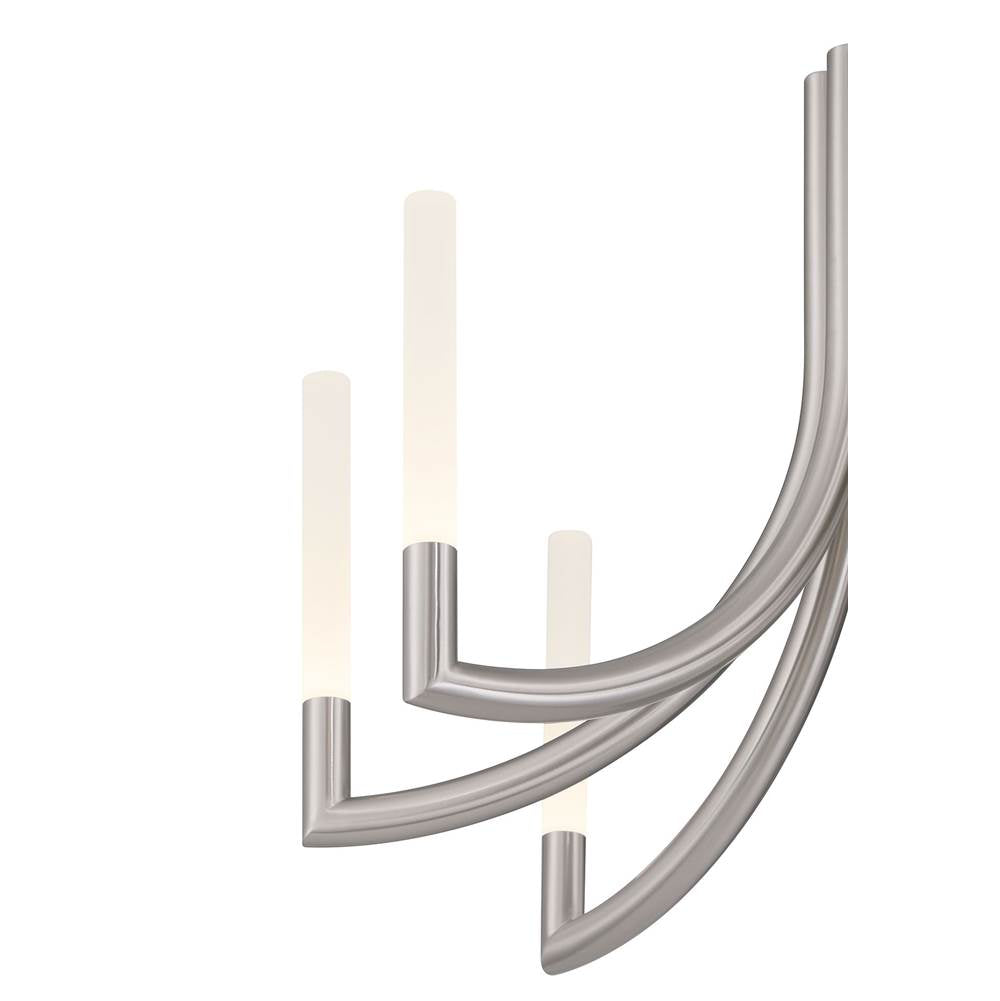 Eurofase 49010-022 Brushed Nickel Olette, Chandelier, 8-light, 24'', Brushed Nickel, Frosted Acrylic Image 4