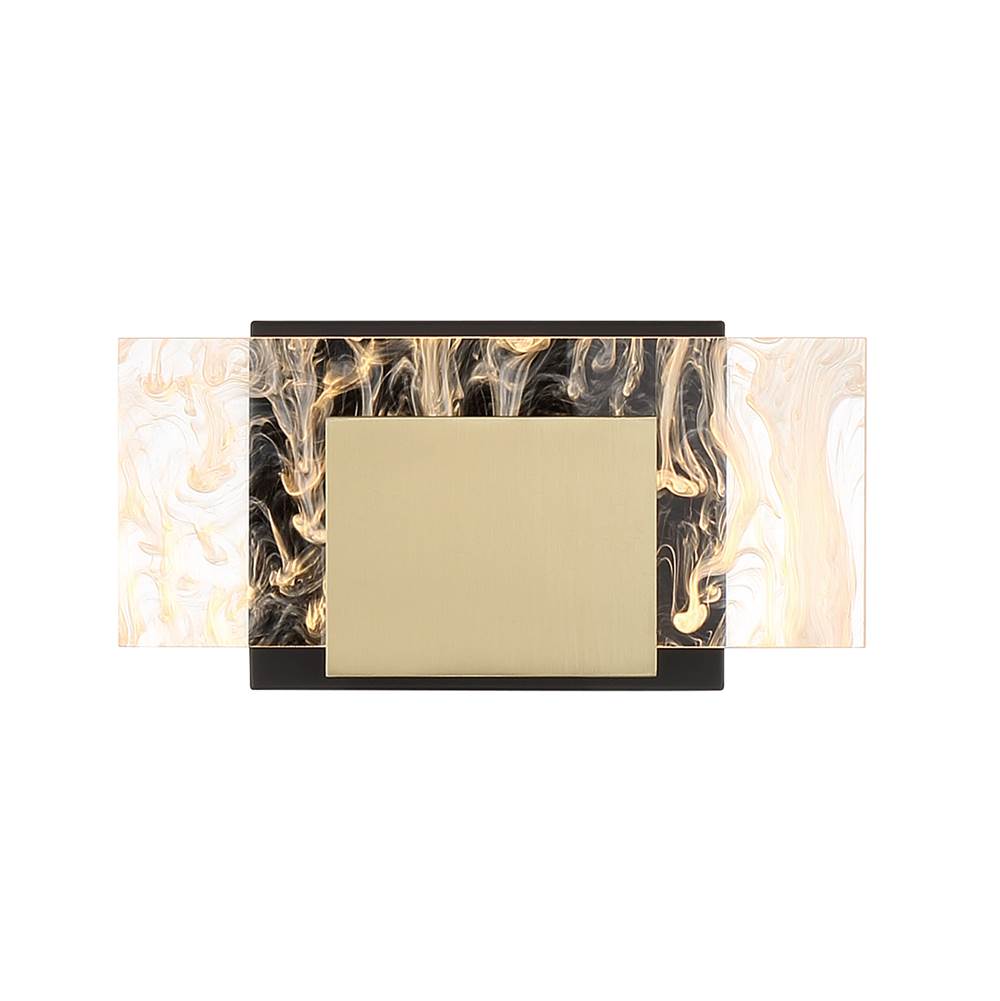 Eurofase 45345-012 Gold Black Mix Kasha, Vanity, 9'', Gold-black Mix, Clear-white Acrylic Image 2