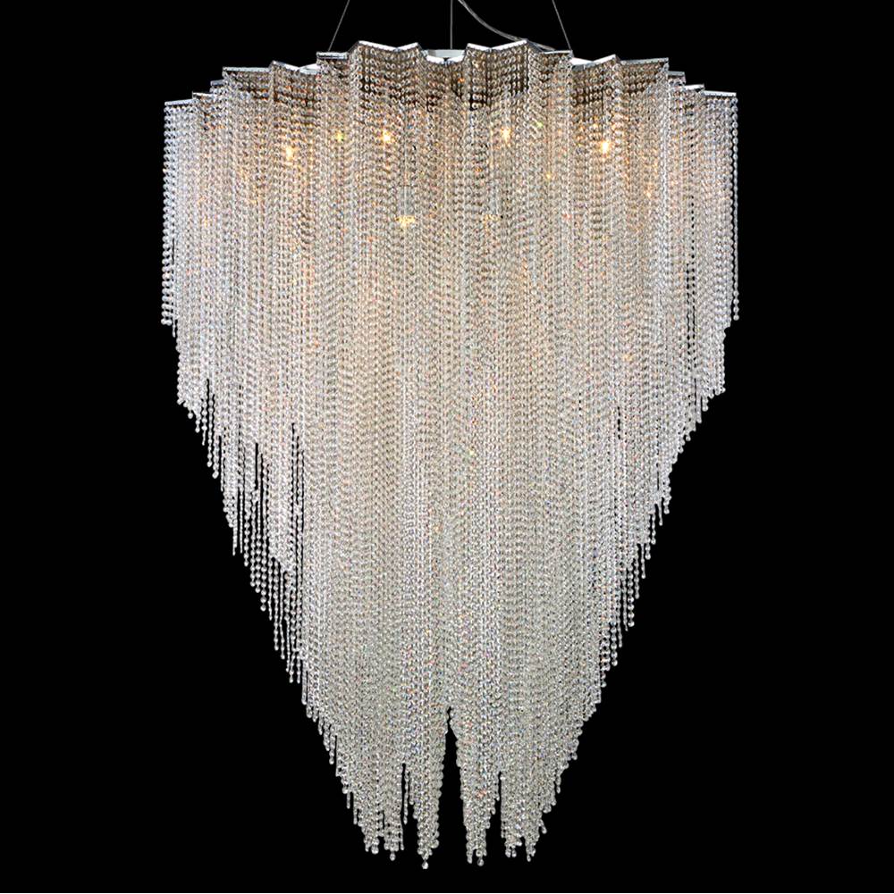 Eurofase 29052-011 Chrome Cohen, Chandelier, 24-light, 67'', Chrome, Mixed Glass Image 3