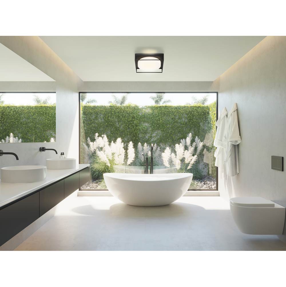 Eurofase 39333-032 Matte Black Rover, Flush Mount, 15'', Matte Black, White Glass Image 3