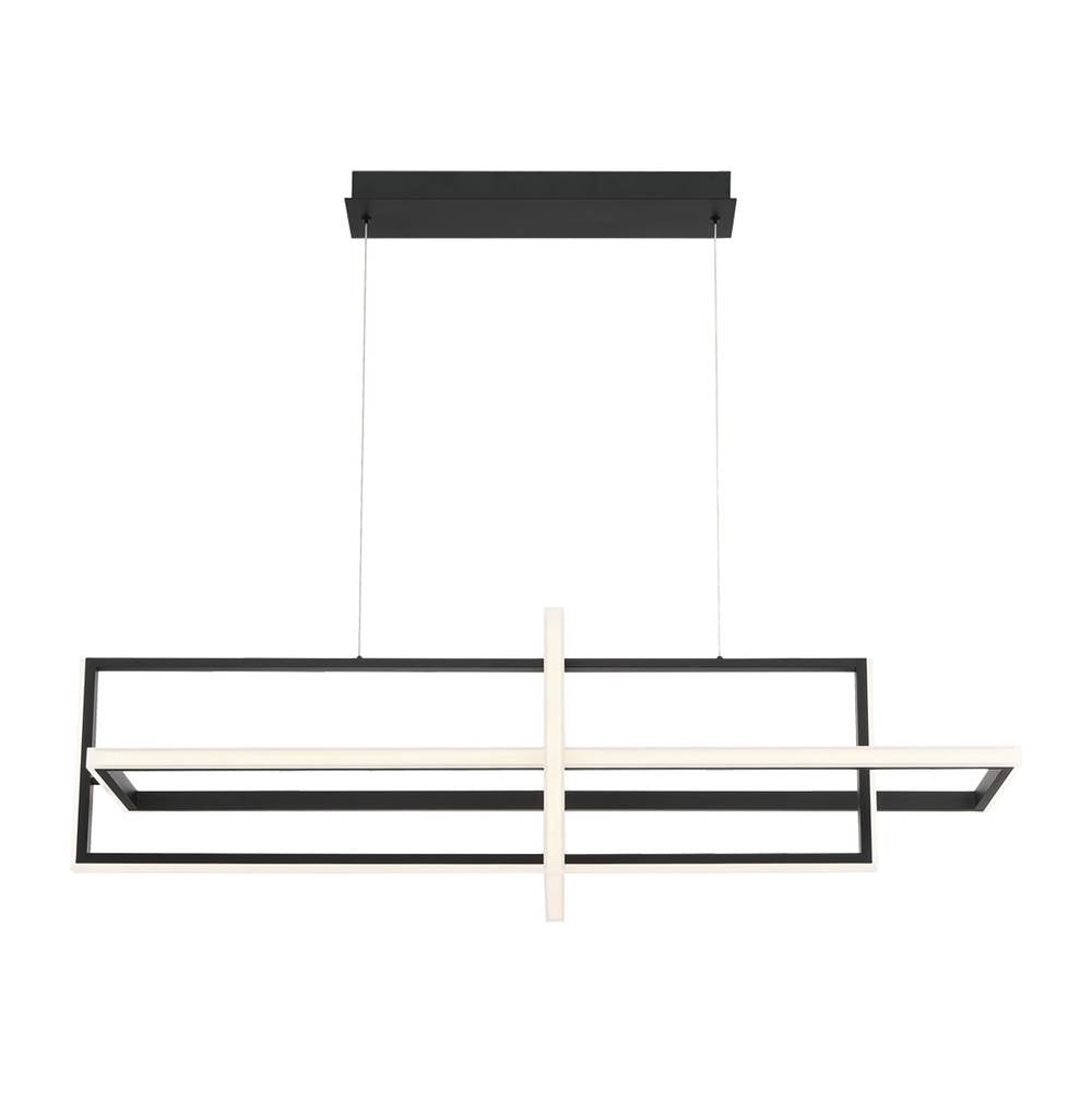 Eurofase 39323-019 Matte Black Bordo, Chandelier, 3-light, 38'', Matte Black, White Acrylic Image 3