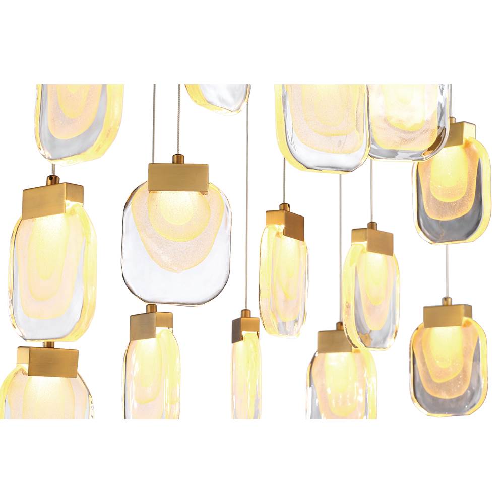 Eurofase 37192-013 Matte Gold Paget, Chandelier, 19-light, 29'', Matte Gold, Clear Glass Image 4