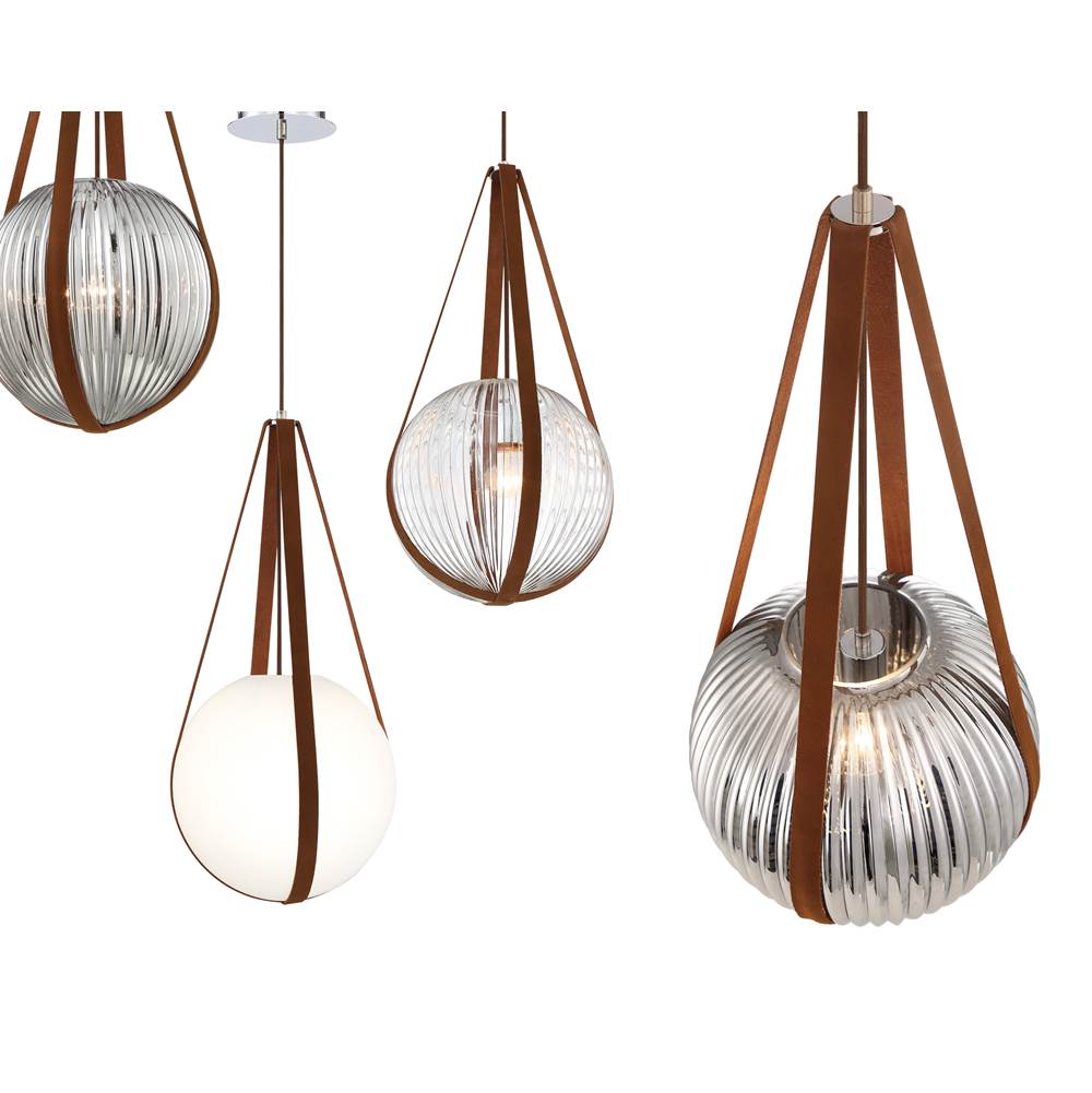 Eurofase Rosemount, Pendant, 12'', Chrome, White Glass