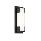 Eurofase Thornhill, Wall Sconce, 13.5'', Powder Coat Black, White Glass