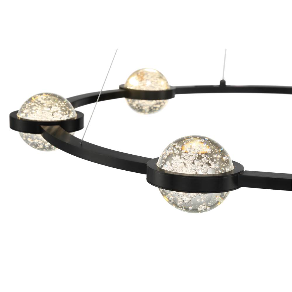 Eurofase 39308-016 Matte Black Circolo, Chandelier, 6-light, 36'', Matte Black, Clear Glass Image 4