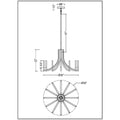 Eurofase 49011-029 Brushed Nickel Olette, Chandelier, 12-light, 36'', Brushed Nickel, Frosted Acrylic Image 1