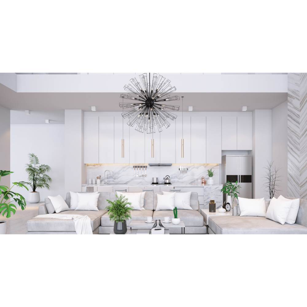 Eurofase 43865-017 Matte Black Dendelio, Chandelier , 35-light, 54'', Matte Black Image 9