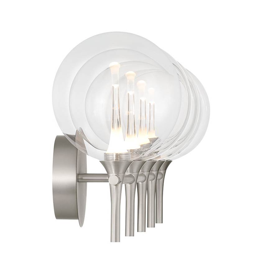 Eurofase Iissa, Vanity, 5lt, Satin Nickel, Clear Glass
