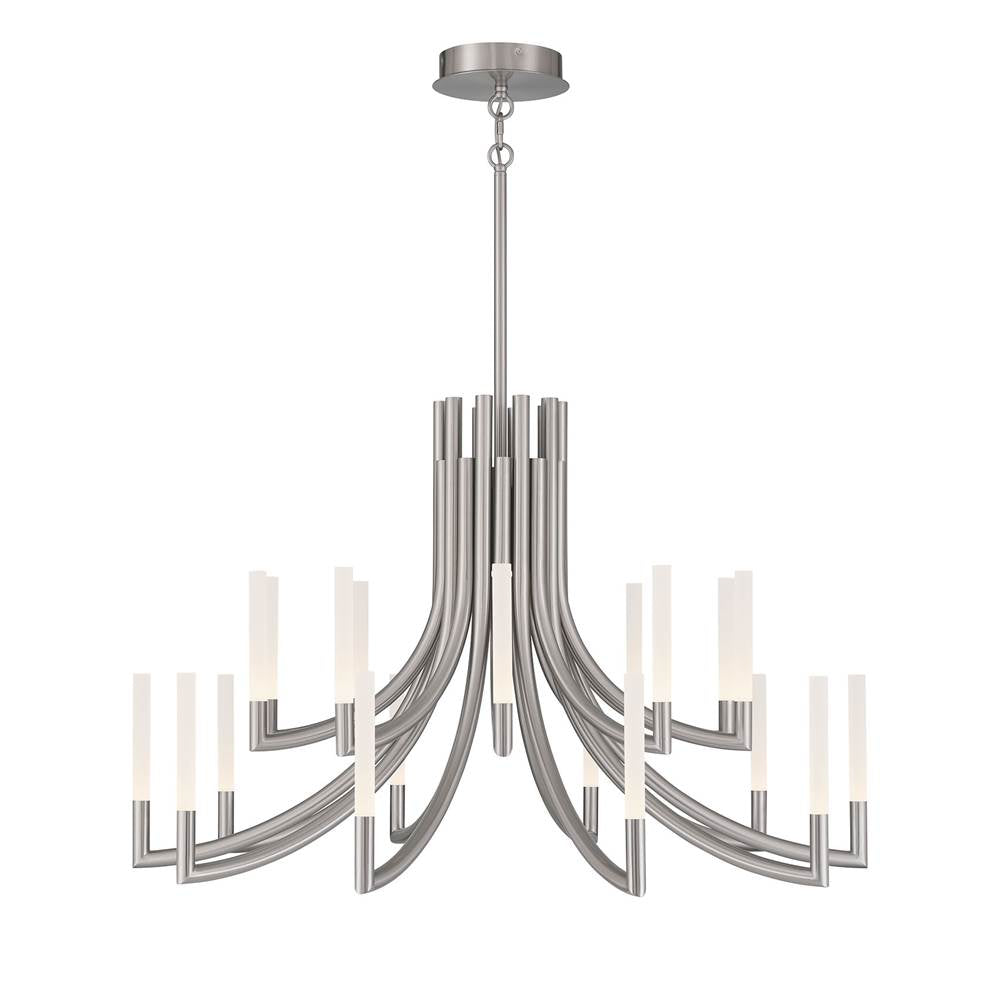 Eurofase 49012-026 Brushed Nickel Olette, Chandelier, 20-light, 42'', Brushed Nickel, Frosted Acrylic Image 1