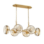 Eurofase Nottingham, Chandelier, 6-light, 43'', Antique Brass, Amber Glass