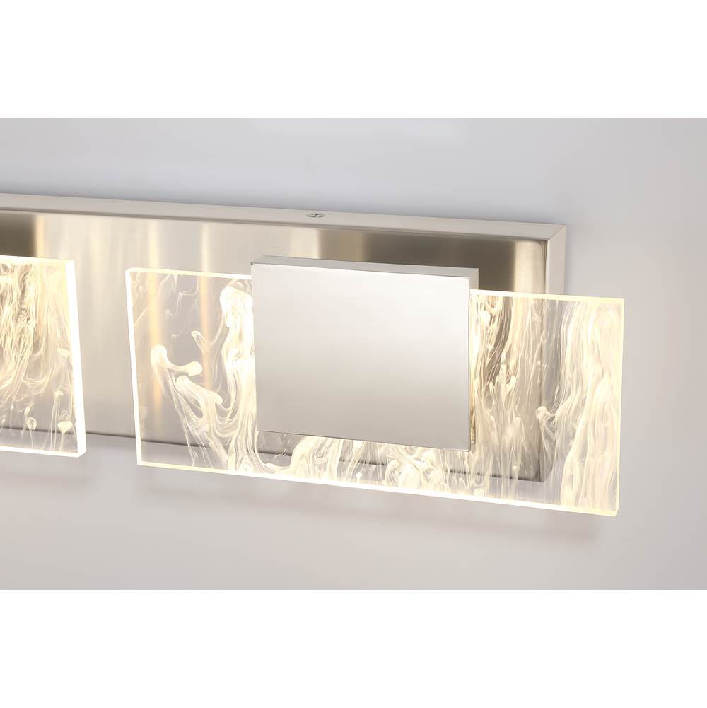 Eurofase 45346-025 Chrome Kasha, Vanity, 3lt, 28'', Chrome, Clear-white Acrylic Image 9