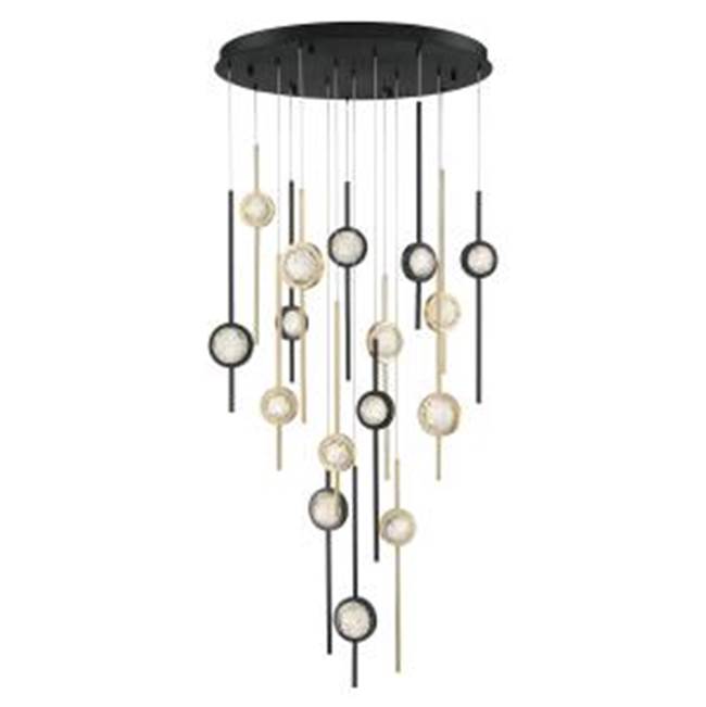 Eurofase Barletta, Chandelier , 16-light, 32'', Gold-black Mix