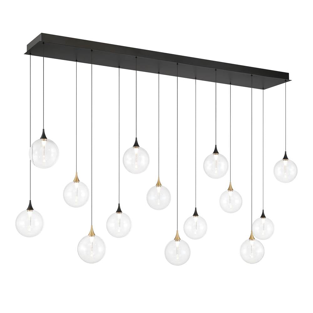 Eurofase 48940-016 Gold Black Mix Iissa, Chandelier, 14-light, 72'', Gold-black Mix, Clear Glass Image 6