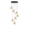 Eurofase 48929-035 Matte Black Iissa, Chandelier, 7-light, 21'', Matte Black, Amber Glass Image 1