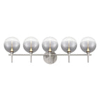 Eurofase 48920-025 Satin Nickel Iissa, Vanity, 5lt, Satin Nickel, Smoked Glass Image 1