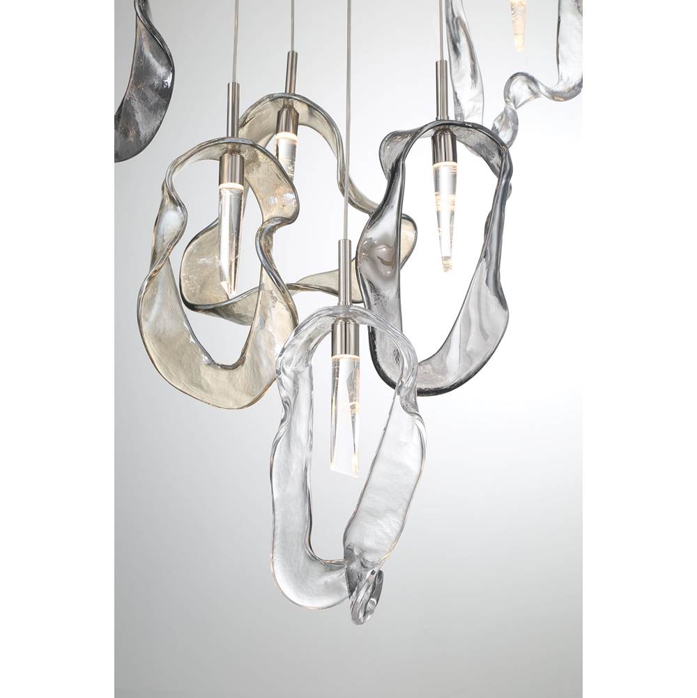 Eurofase 49238-020 Polished Nickel Norah, Chandelier, 26-light, 39'', Polished Nickel, Mixed Glass Image 2