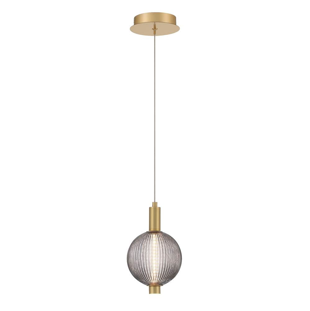 Eurofase 47189-010 Gold Palmas, Pendant, 10'', Gold, Smoked Glass Image 3