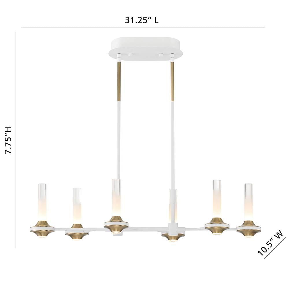 Eurofase 45713-026 Matte White Torcia, Chandelier, 6-light, 31'', Matte White, White Acrylic Image 2