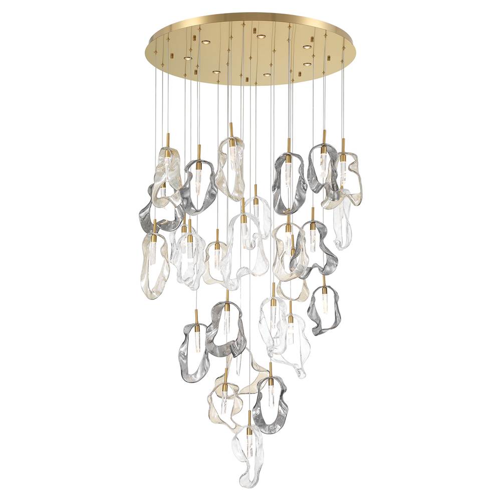 Eurofase 49238-013 Gold Norah, Chandelier, 26-light, 39'', Gold, Mixed Glass Image 3