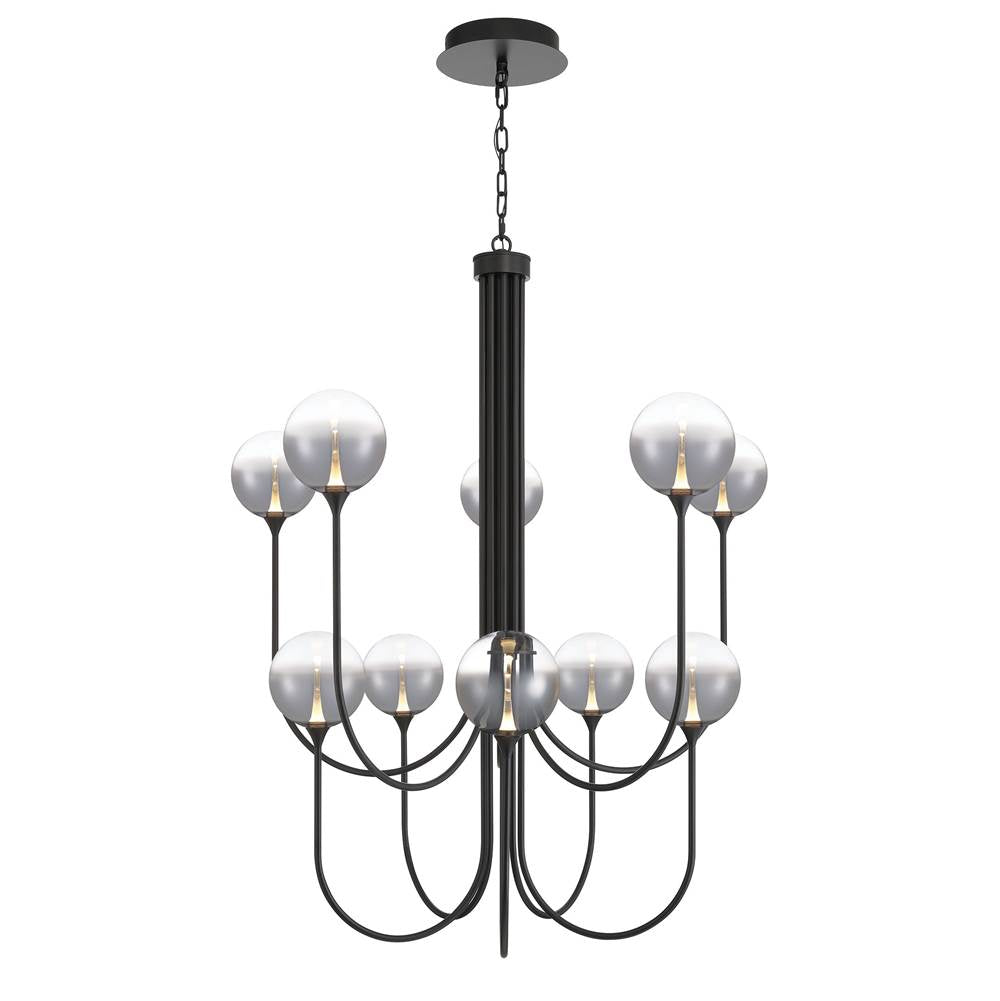 Eurofase Iissa, Chandelier, 10-light, 40'', Matte Black, Smoked Glass