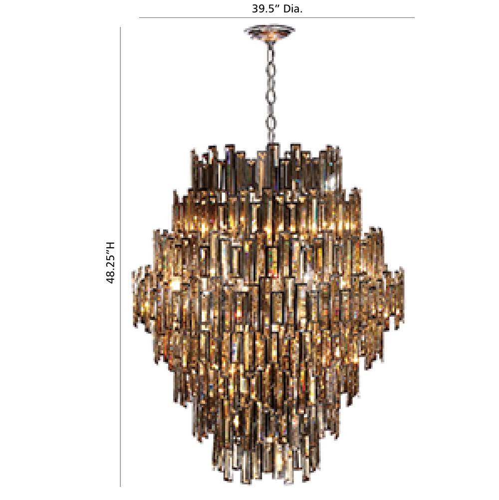 Eurofase Vienna, Chandelier, 28-light, 48'', Chrome, Amber Glass